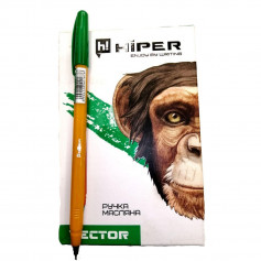 Ручка масл. Hiper Vector HO-600 0.7мм зелена 50шт/уп