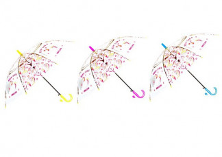 Зонт трость, прозрачный с единорогами 50см, 13717 , 4цвета