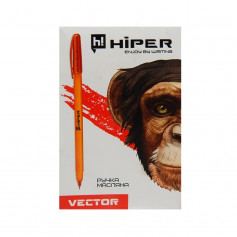 Ручка масл. Hiper Vector HO-600 0.7мм червона 50шт/уп